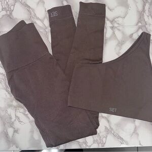 SET Active Brown Leggings and Sports Bra